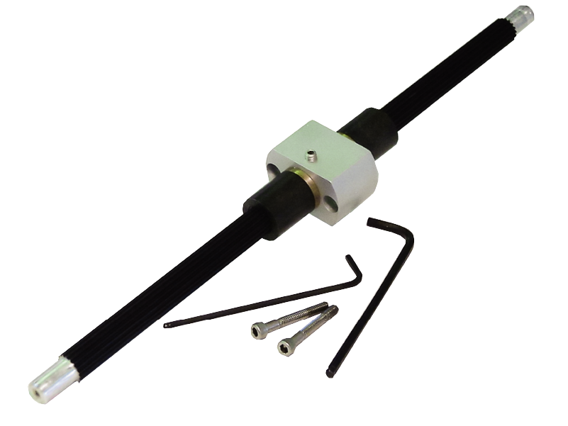 Aluminum Slotted Axle Kit, 10mm diam x 300mm (85 gr) — Exacolor USA