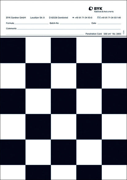 Tarjeta estandarizada Byko Chart checkerboard chart